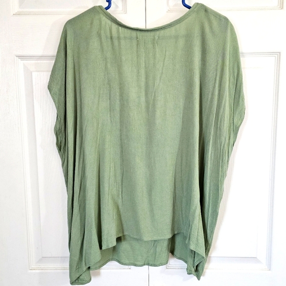 Anthropologir Floreat Green Embellished Vneck Top L Floral Embroidered Sequins - Picture 7 of 8